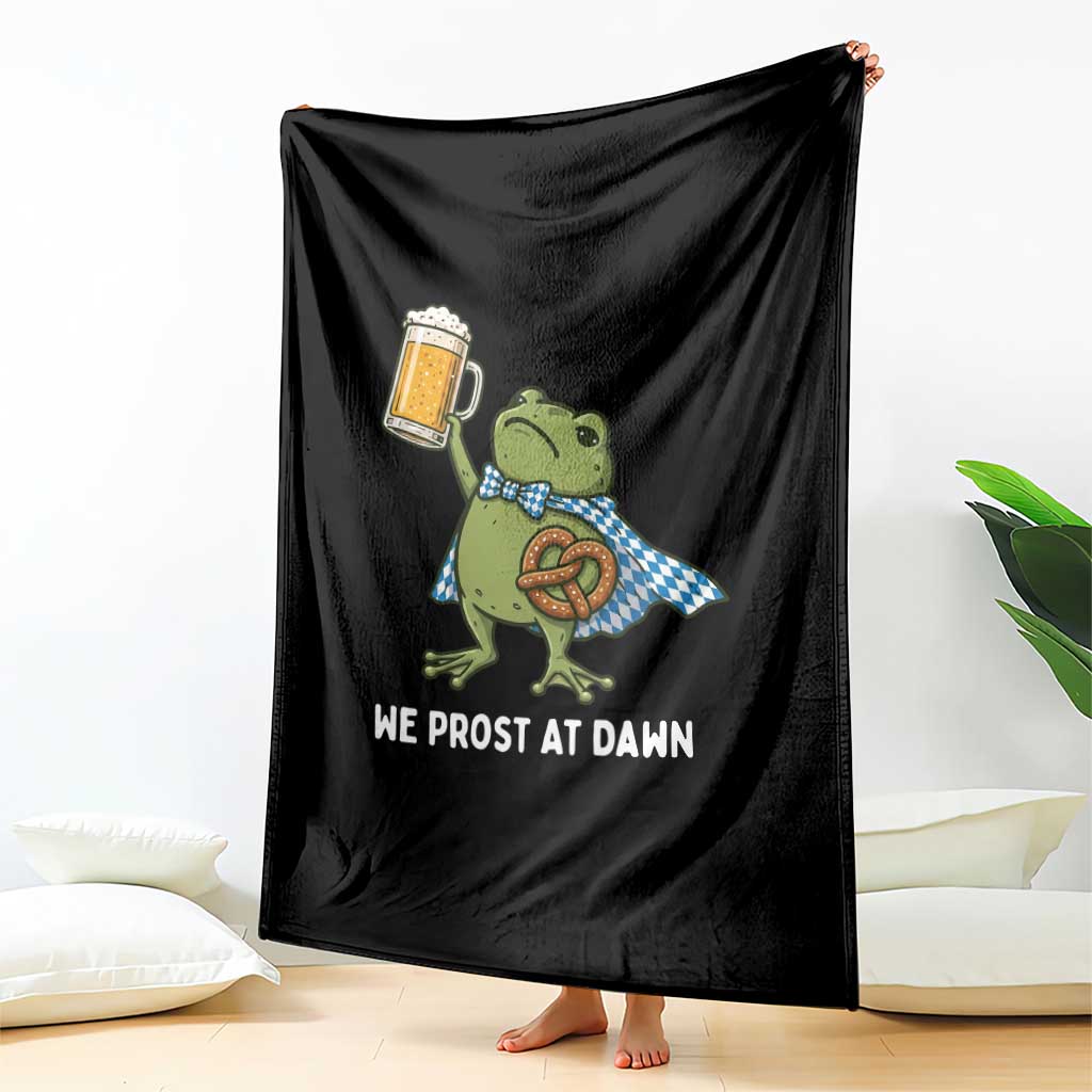 Funny Frog Oktoberfest Bavarian Beer Lover Throw Blanket We Prost At Dawn