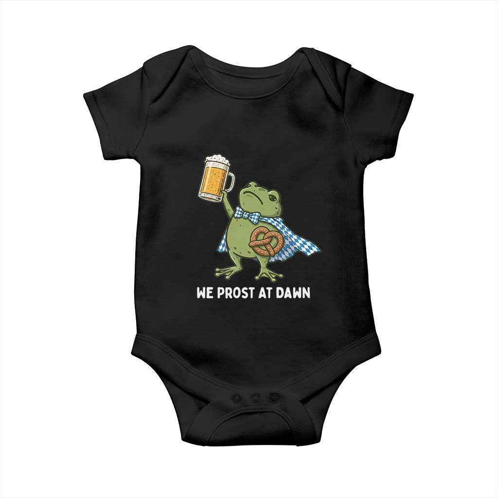 Funny Frog Oktoberfest Bavarian Beer Lover Baby Onesie We Prost At Dawn TS12 Black Print Your Wear