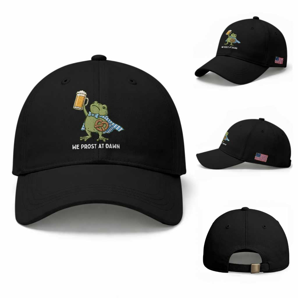 Funny Frog Oktoberfest Bavarian Beer Lover Baseball Cap We Prost At Dawn