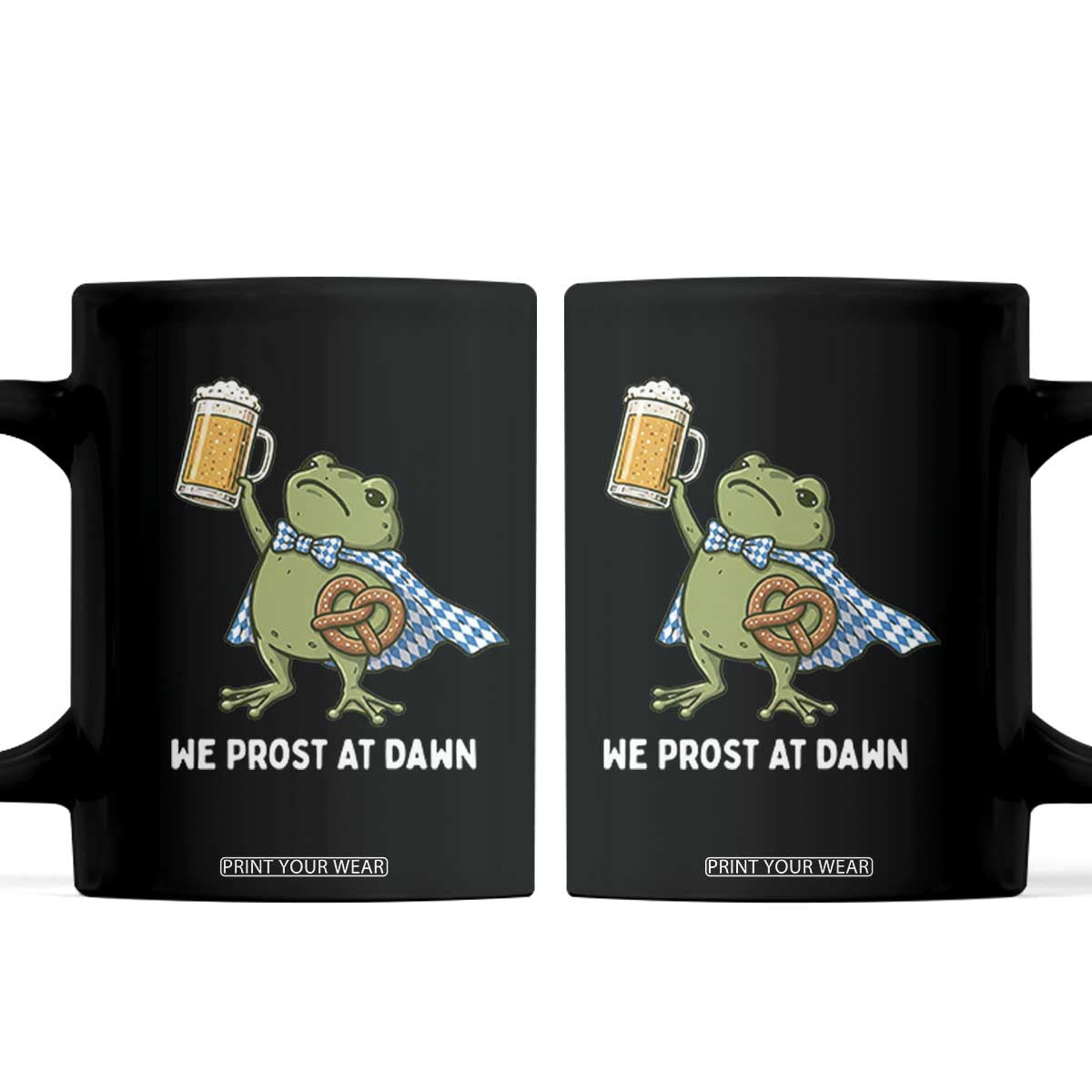 Funny Frog Oktoberfest Bavarian Beer Lover Coffee Mug We Prost At Dawn TS12 Black Print Your Wear