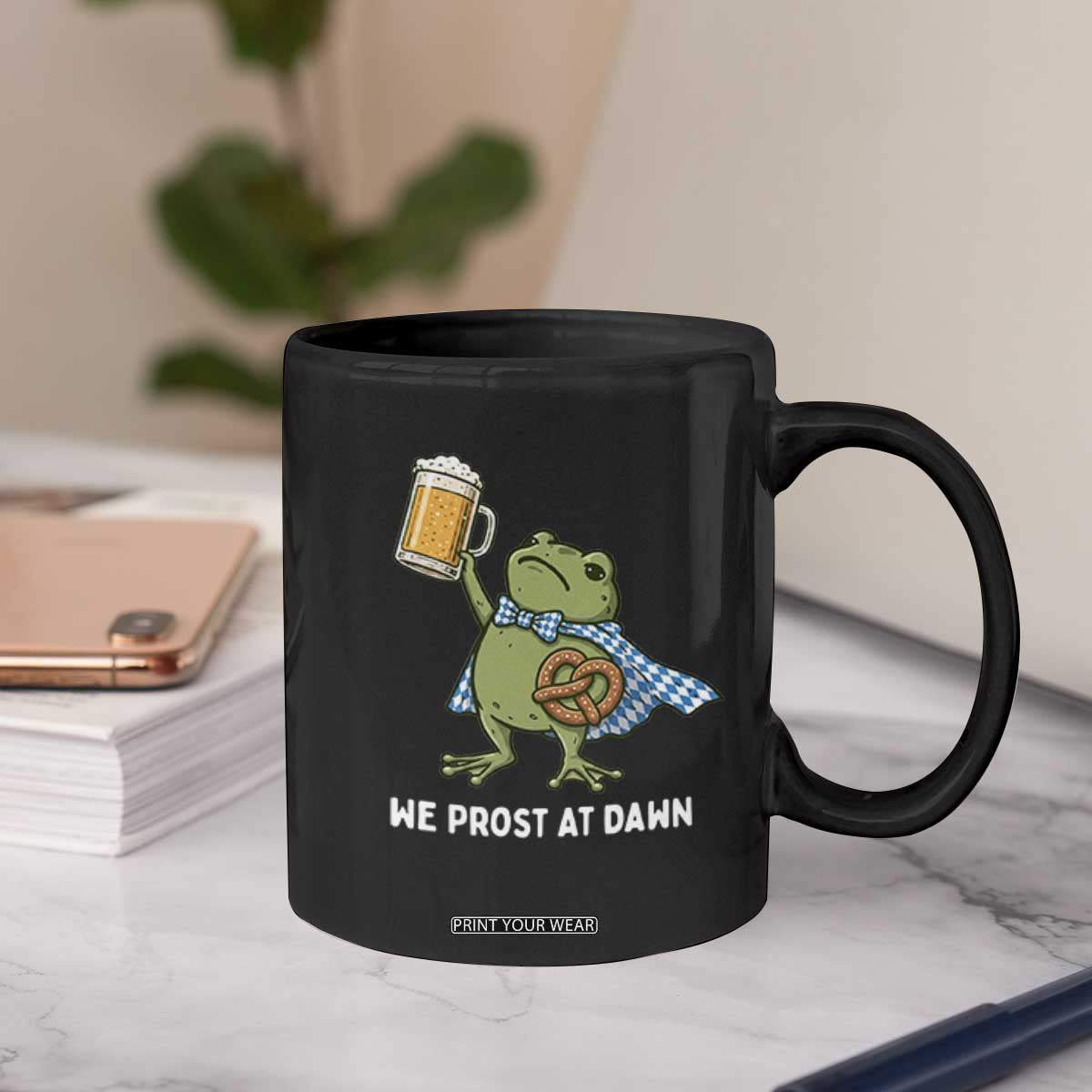 Funny Frog Oktoberfest Bavarian Beer Lover Coffee Mug We Prost At Dawn