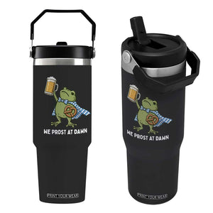 Funny Frog Oktoberfest Bavarian Beer Lover Flip Straw Tumbler We Prost At Dawn