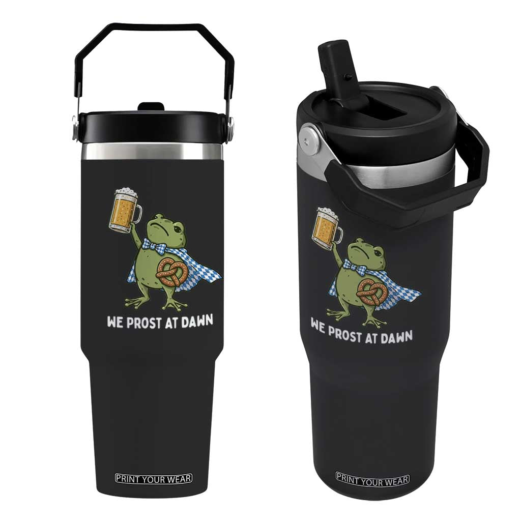 Funny Frog Oktoberfest Bavarian Beer Lover Flip Straw Tumbler We Prost At Dawn TS12 One Size: 30 oz Black Print Your Wear