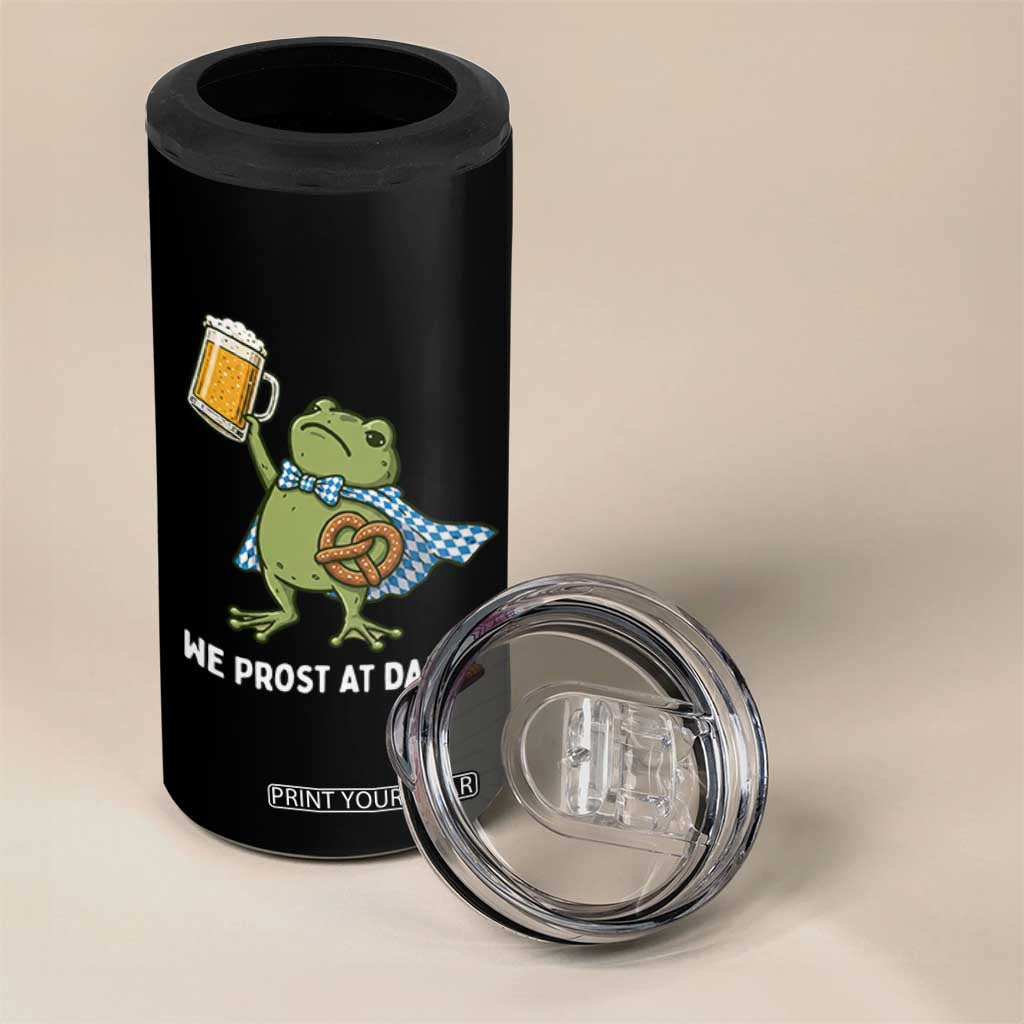 Funny Frog Oktoberfest Bavarian Beer Lover 4 in 1 Can Cooler Tumbler We Prost At Dawn