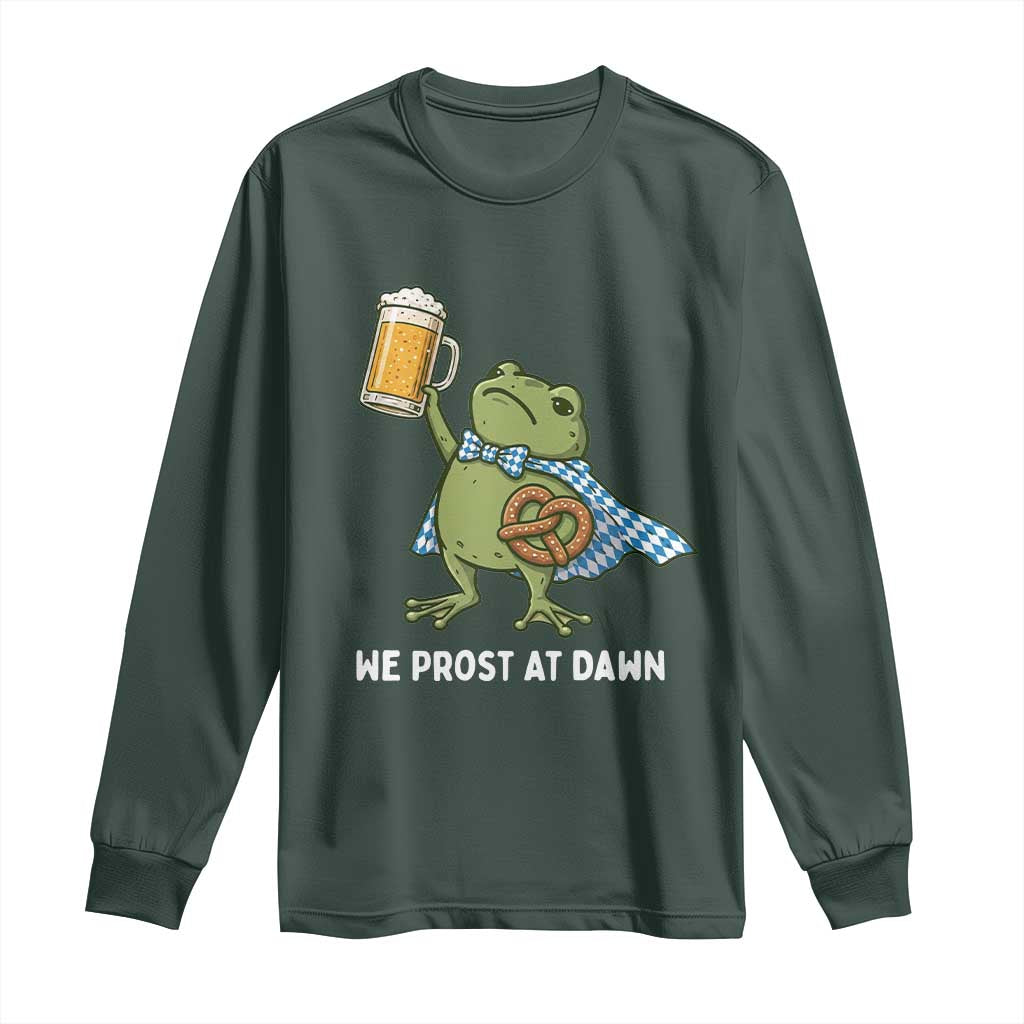 Funny Frog Oktoberfest Bavarian Beer Lover Long Sleeve Shirt We Prost At Dawn