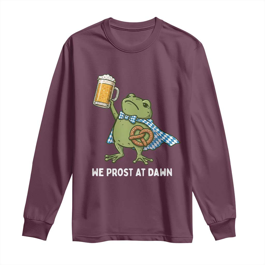 Funny Frog Oktoberfest Bavarian Beer Lover Long Sleeve Shirt We Prost At Dawn