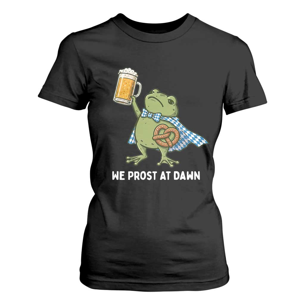 Funny Frog Oktoberfest Bavarian Beer Lover T Shirt For Women We Prost At Dawn