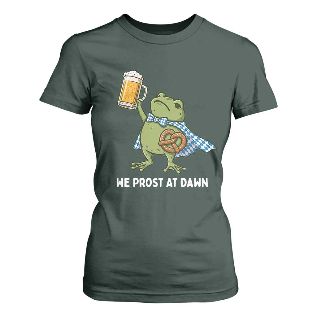 Funny Frog Oktoberfest Bavarian Beer Lover T Shirt For Women We Prost At Dawn