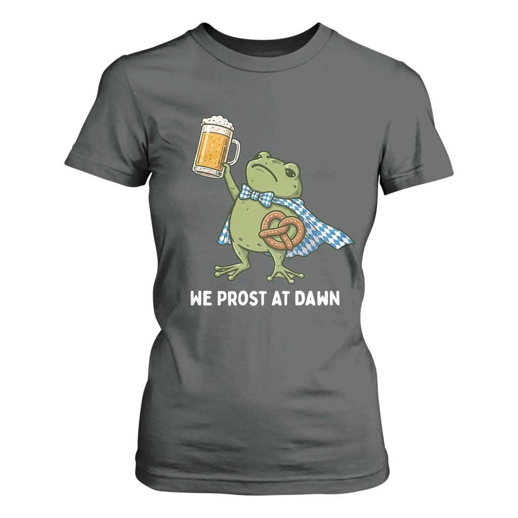 Funny Frog Oktoberfest Bavarian Beer Lover T Shirt For Women We Prost At Dawn