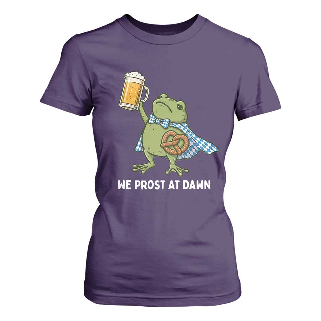 Funny Frog Oktoberfest Bavarian Beer Lover T Shirt For Women We Prost At Dawn