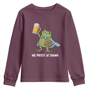 Funny Frog Oktoberfest Bavarian Beer Lover Youth Sweatshirt We Prost At Dawn