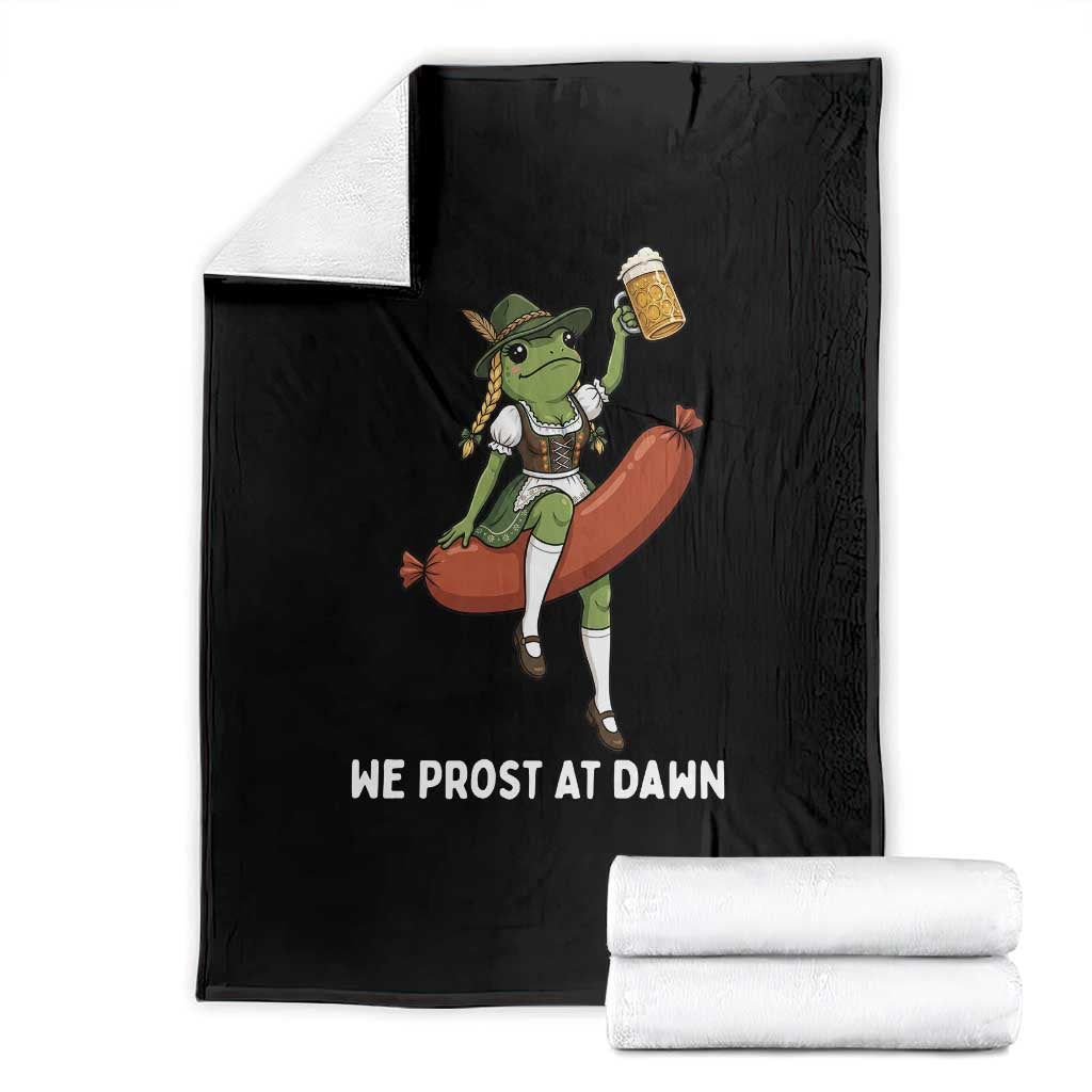 Funny Oktoberfest Frog Throw Blanket We Prost At Dawn Dirndl Sausage Beer Lover TS12 Black Print Your Wear