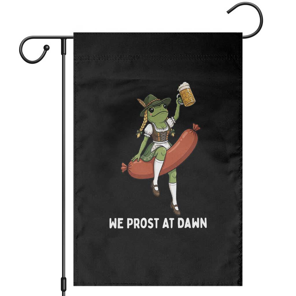 Funny Oktoberfest Frog Garden Flag We Prost At Dawn Dirndl Sausage Beer Lover TS12 Black Print Your Wear
