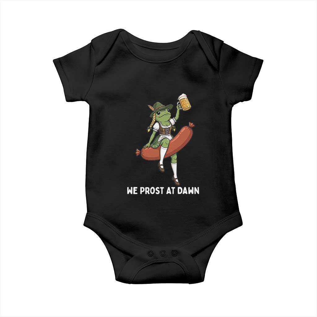 Funny Oktoberfest Frog Baby Onesie We Prost At Dawn Dirndl Sausage Beer Lover TS12 Black Print Your Wear