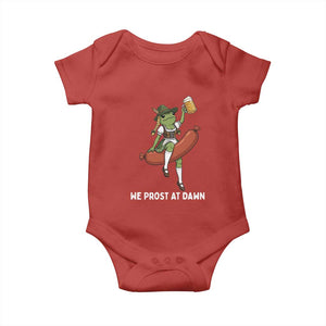 Funny Oktoberfest Frog Baby Onesie We Prost At Dawn Dirndl Sausage Beer Lover