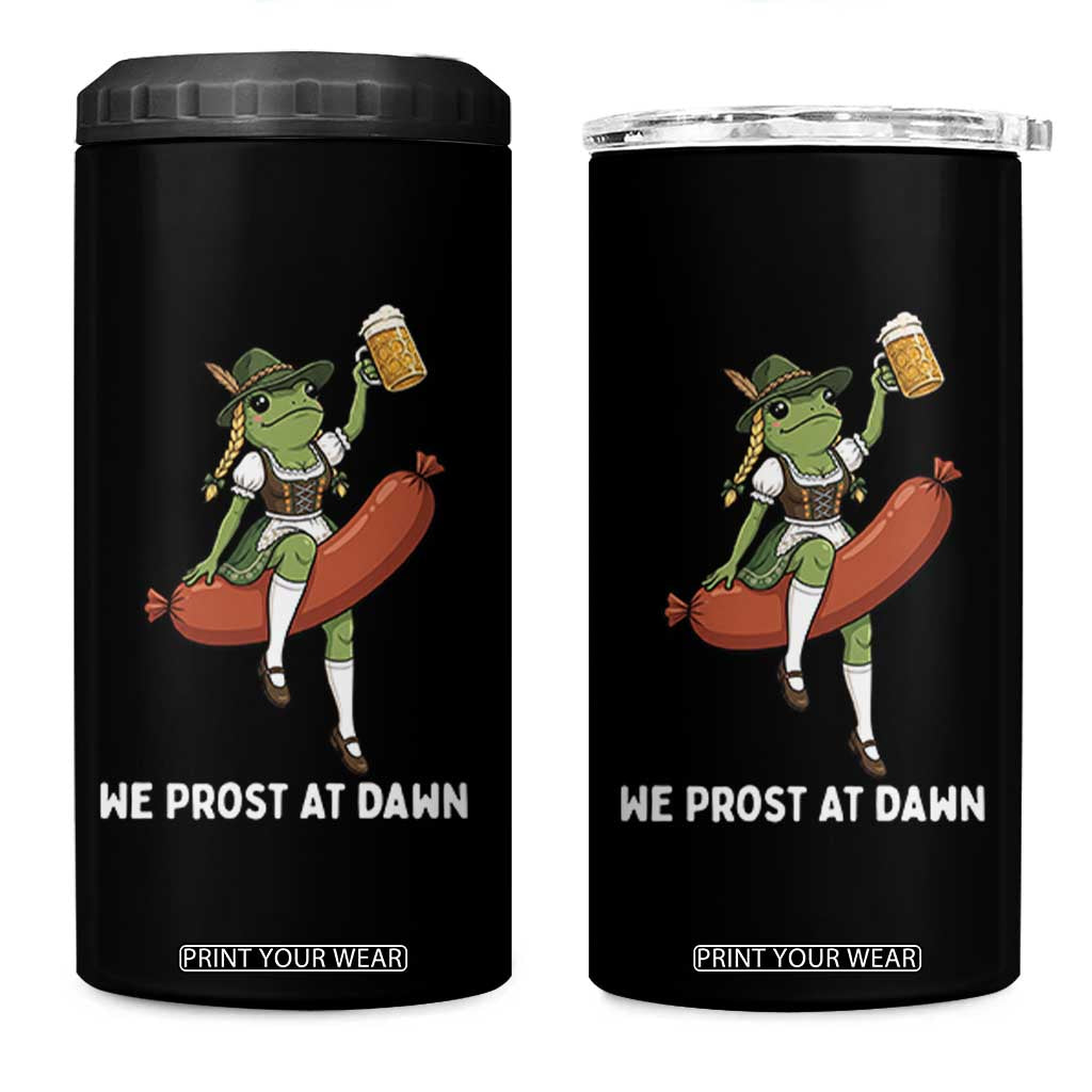 Funny Oktoberfest Frog 4 in 1 Can Cooler Tumbler We Prost At Dawn Dirndl Sausage Beer Lover TS12 One Size: 16 oz Black Print Your Wear