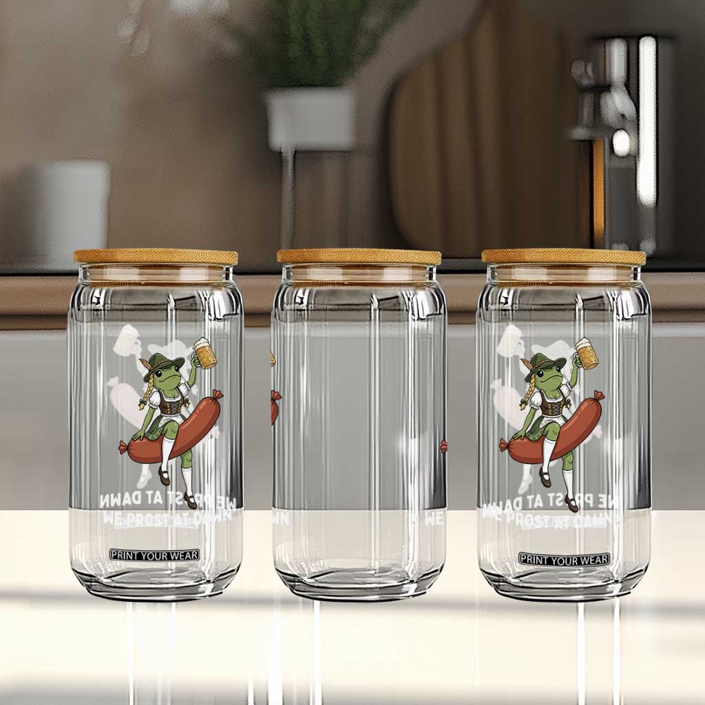Funny Oktoberfest Frog Glass Can We Prost At Dawn Dirndl Sausage Beer Lover