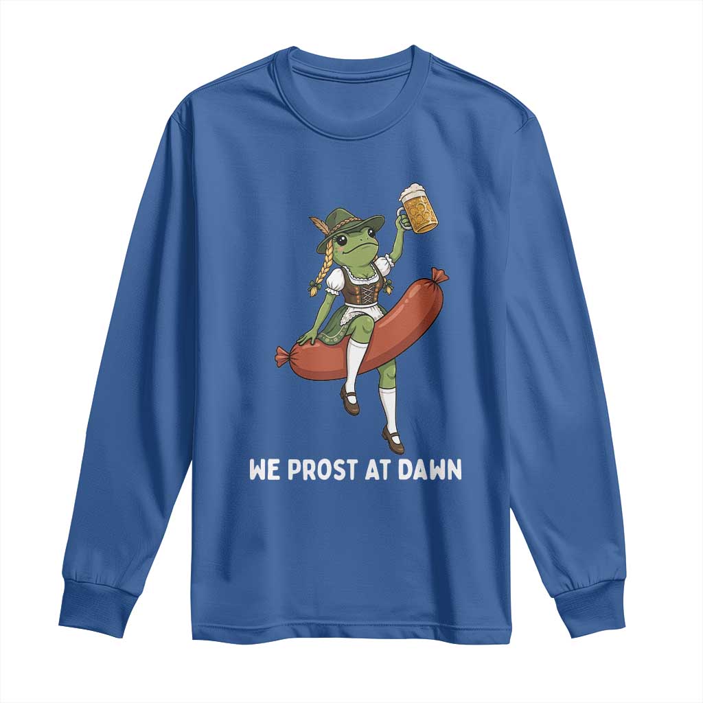 Funny Oktoberfest Frog Long Sleeve Shirt We Prost At Dawn Dirndl Sausage Beer Lover
