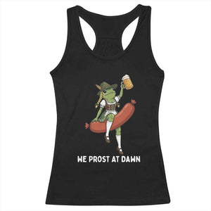 Funny Oktoberfest Frog Racerback Tank Top We Prost At Dawn Dirndl Sausage Beer Lover