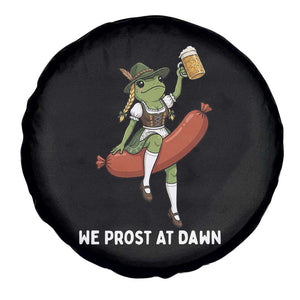 Funny Oktoberfest Frog Spare Tire Cover We Prost At Dawn Dirndl Sausage Beer Lover
