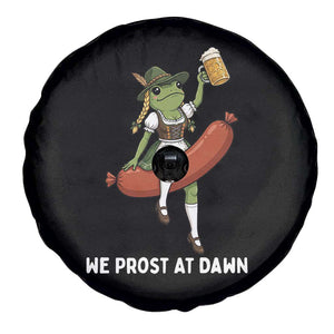 Funny Oktoberfest Frog Spare Tire Cover We Prost At Dawn Dirndl Sausage Beer Lover