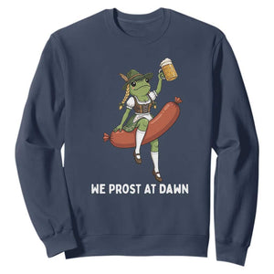Funny Oktoberfest Frog Sweatshirt We Prost At Dawn Dirndl Sausage Beer Lover