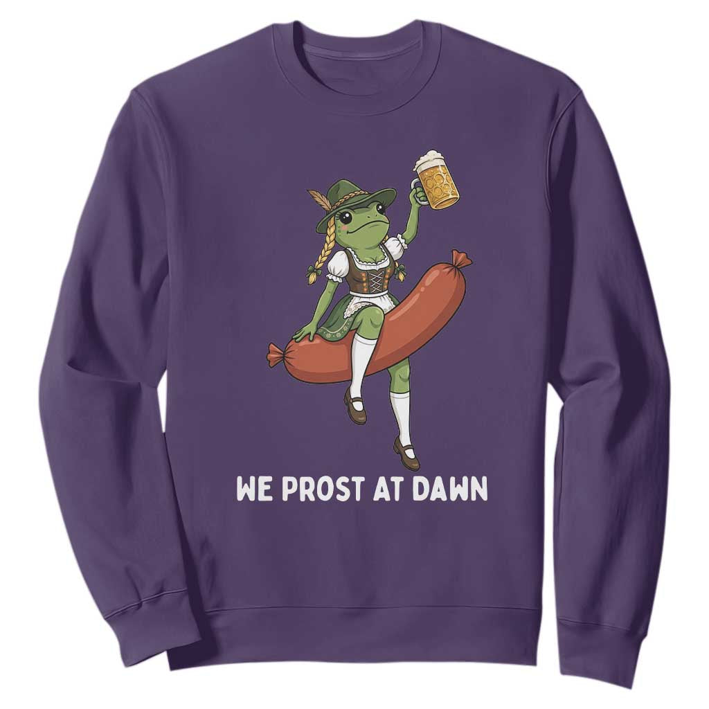 Funny Oktoberfest Frog Sweatshirt We Prost At Dawn Dirndl Sausage Beer Lover
