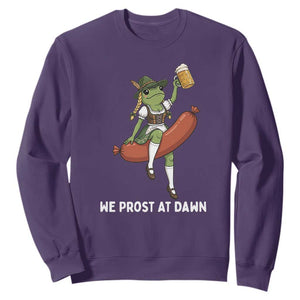 Funny Oktoberfest Frog Sweatshirt We Prost At Dawn Dirndl Sausage Beer Lover
