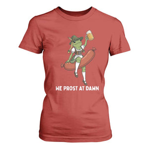 Funny Oktoberfest Frog T Shirt For Women We Prost At Dawn Dirndl Sausage Beer Lover
