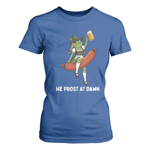 Funny Oktoberfest Frog T Shirt For Women We Prost At Dawn Dirndl Sausage Beer Lover