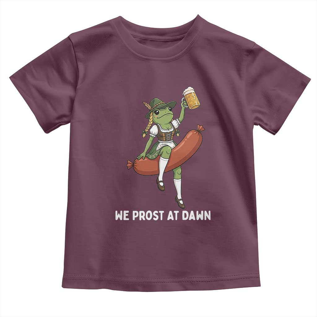 Funny Oktoberfest Frog Toddler T Shirt We Prost At Dawn Dirndl Sausage Beer Lover