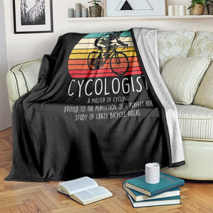 Cycologist Definition Throw Blanket Vintage Bicycle Rider Cycling Gift