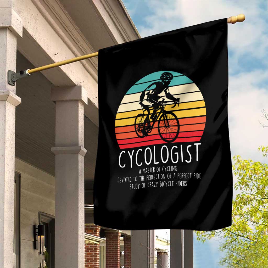 Cycologist Definition Garden Flag Vintage Bicycle Rider Cycling Gift