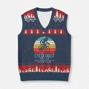 Cycologist Definition V-Neck Knit Sweater Vest Vintage Bicycle Rider Cycling Gift
