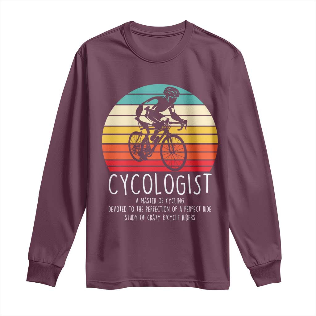 Cycologist Definition Long Sleeve Shirt Vintage Bicycle Rider Cycling Gift