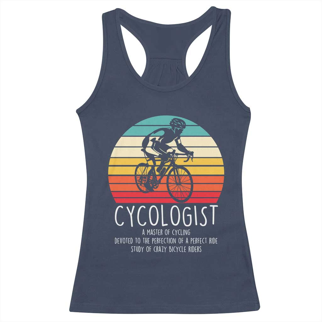 Cycologist Definition Racerback Tank Top Vintage Bicycle Rider Cycling Gift