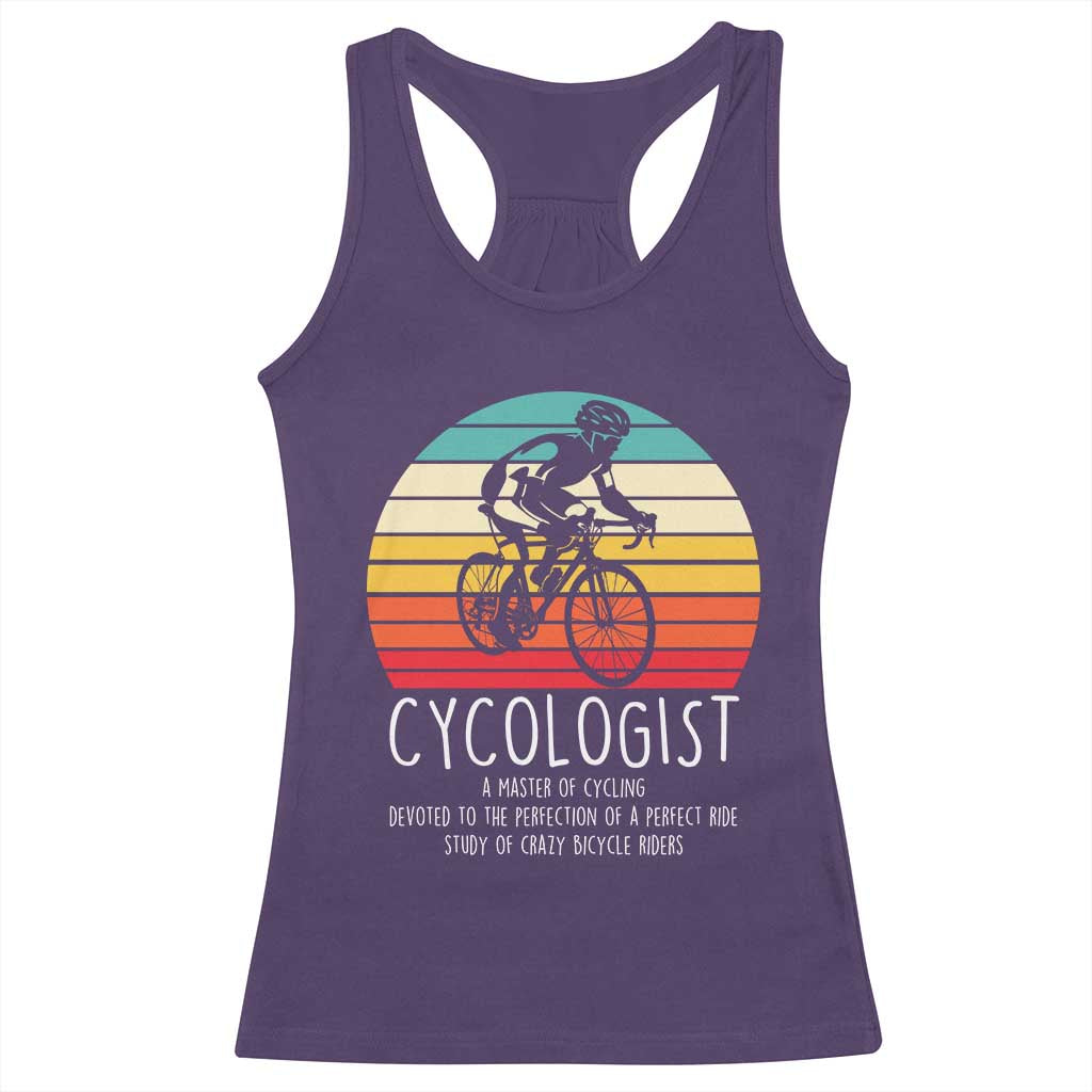 Cycologist Definition Racerback Tank Top Vintage Bicycle Rider Cycling Gift