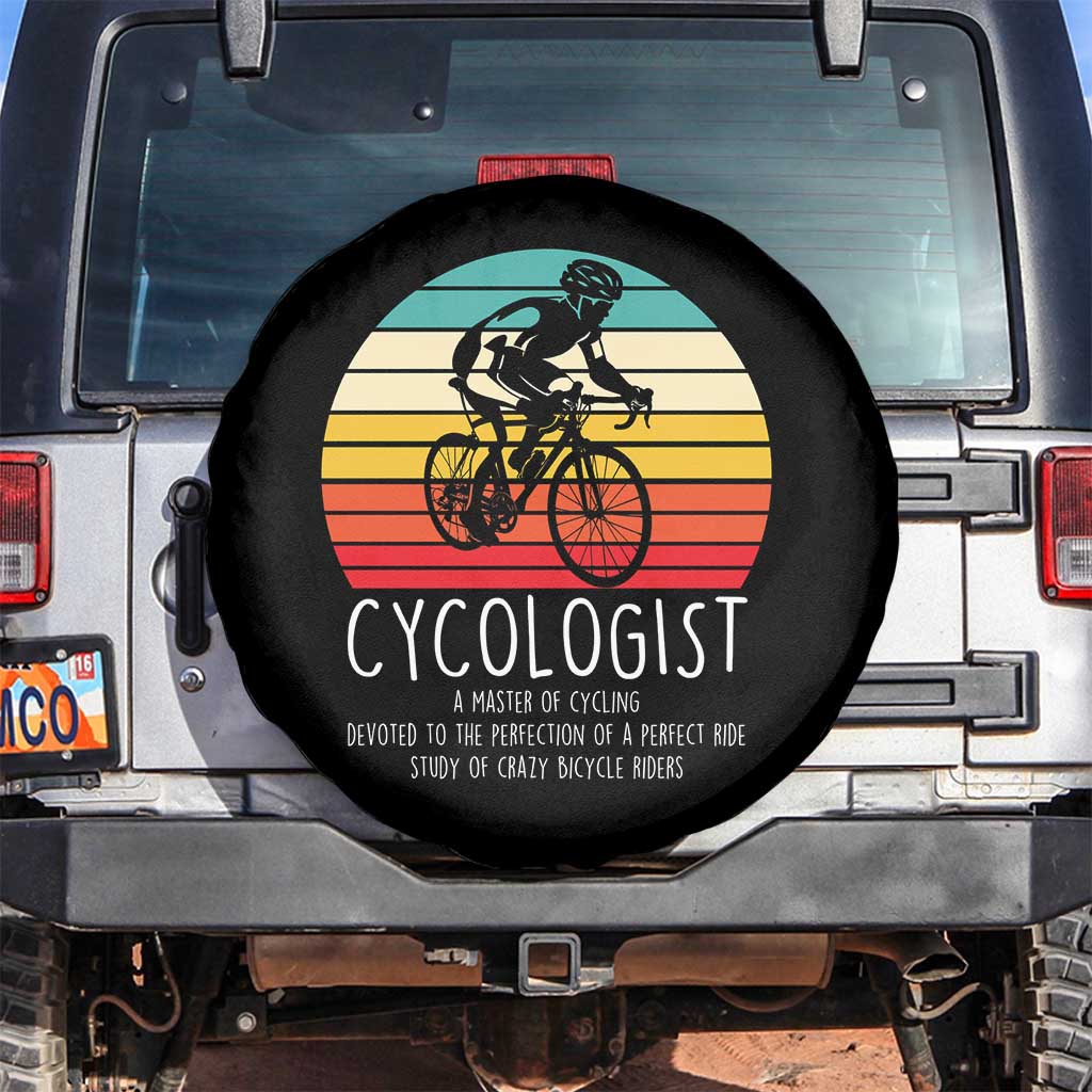 Cycologist Definition Spare Tire Cover Vintage Bicycle Rider Cycling Gift