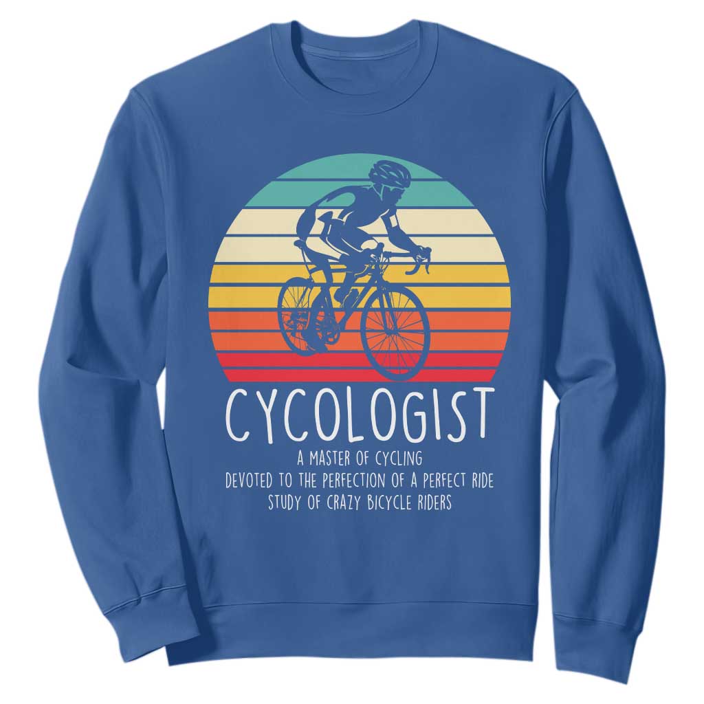 Cycologist Definition Sweatshirt Vintage Bicycle Rider Cycling Gift