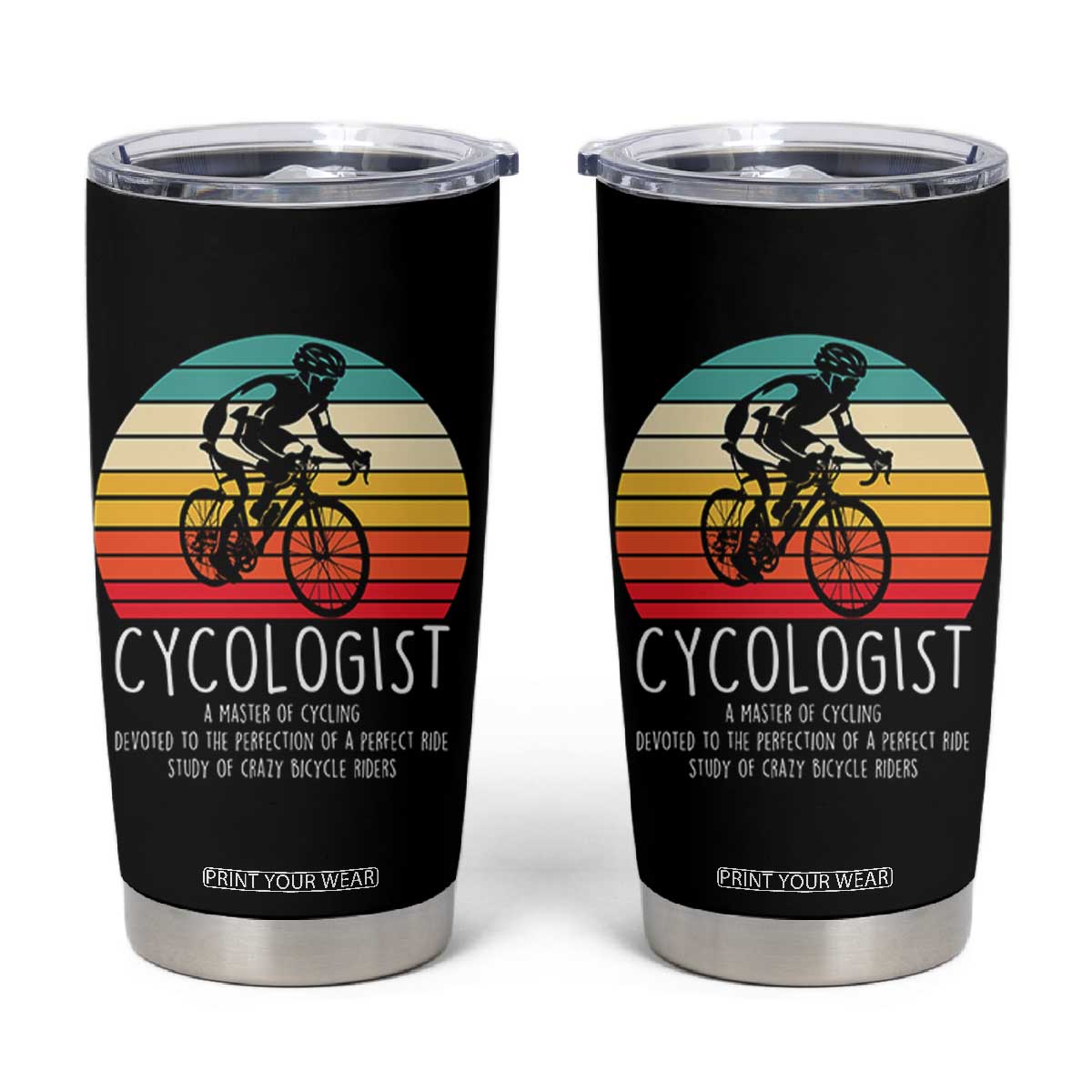 Cycologist Definition Tumbler Cup Vintage Bicycle Rider Cycling Gift