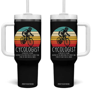 Cycologist Definition Tumbler With Handle Vintage Bicycle Rider Cycling Gift