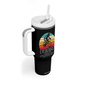 Cycologist Definition Tumbler With Handle Vintage Bicycle Rider Cycling Gift