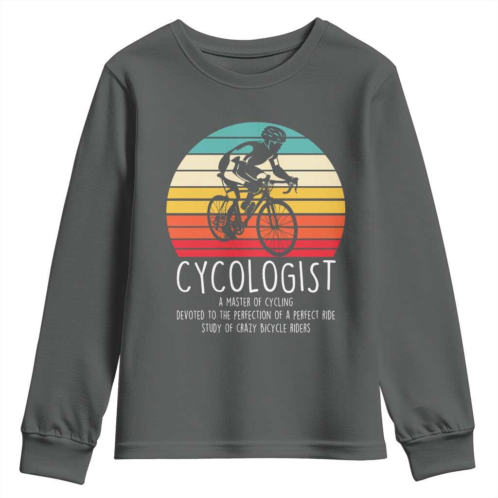 Cycologist Definition Youth Sweatshirt Vintage Bicycle Rider Cycling Gift