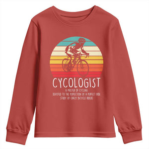 Cycologist Definition Youth Sweatshirt Vintage Bicycle Rider Cycling Gift