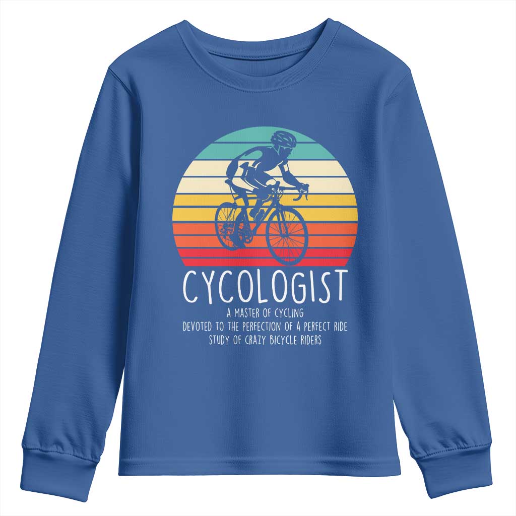 Cycologist Definition Youth Sweatshirt Vintage Bicycle Rider Cycling Gift