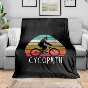 Cycopath Bigfoot Riding Bike Throw Blanket Funny Bigfoot Cyclist Bicycle Gift