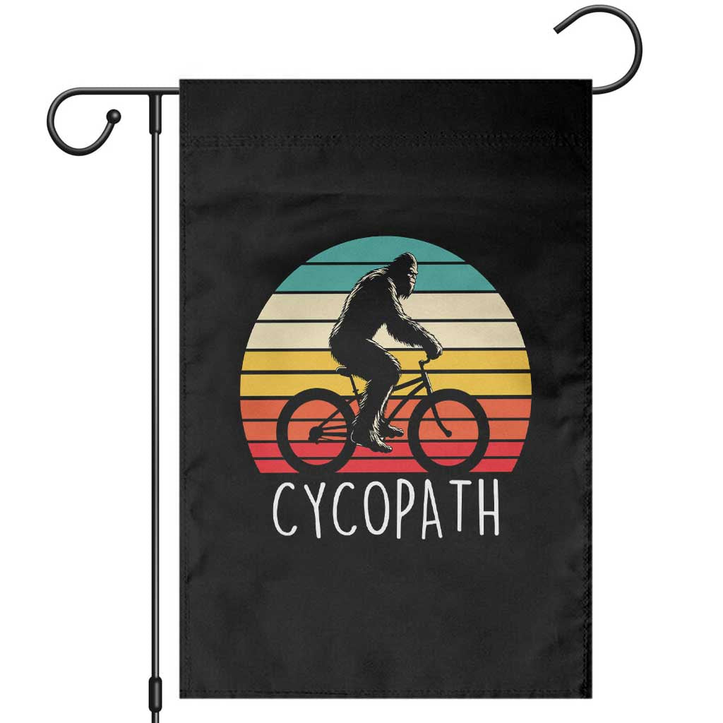 Cycopath Bigfoot Riding Bike Garden Flag Funny Bigfoot Cyclist Bicycle Gift