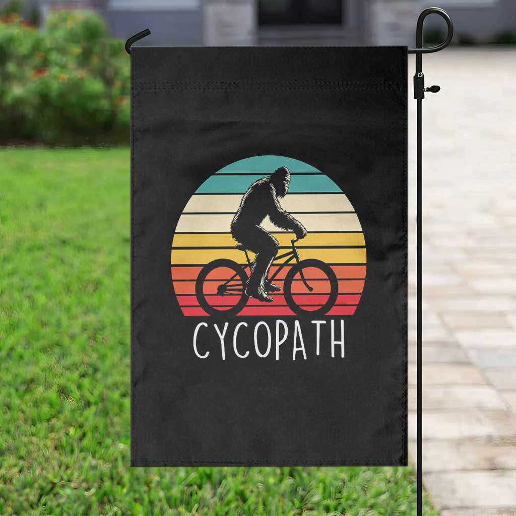 Cycopath Bigfoot Riding Bike Garden Flag Funny Bigfoot Cyclist Bicycle Gift