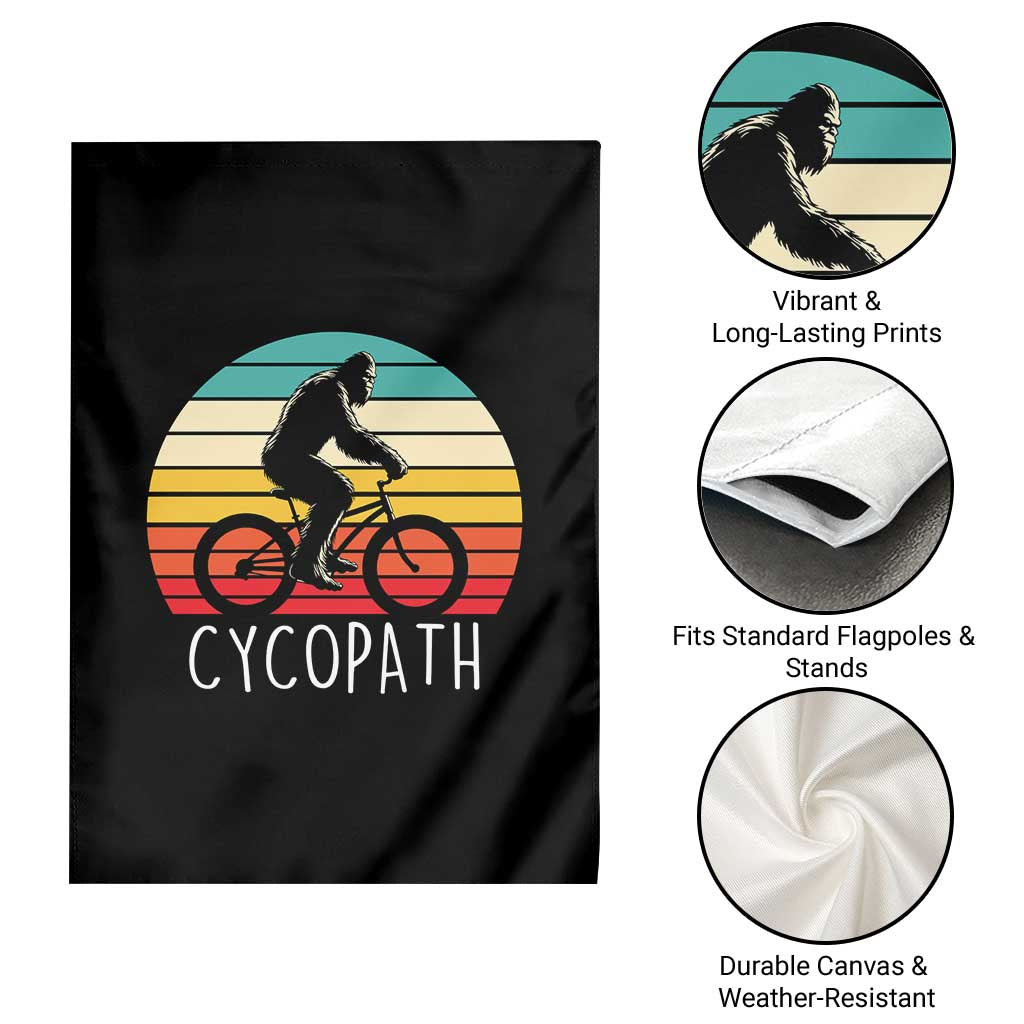 Cycopath Bigfoot Riding Bike Garden Flag Funny Bigfoot Cyclist Bicycle Gift