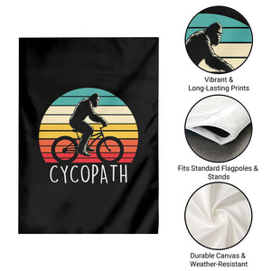 Cycopath Bigfoot Riding Bike Garden Flag Funny Bigfoot Cyclist Bicycle Gift